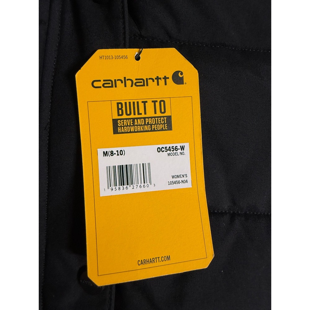 Carhartt Montana Insulated Coat Womens M Black Faux Fur Hood Parka OC5456 - Picture 6 of 12